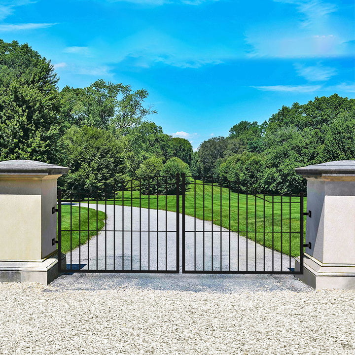 Flat Top Arched Dual Driveway Fence Gate